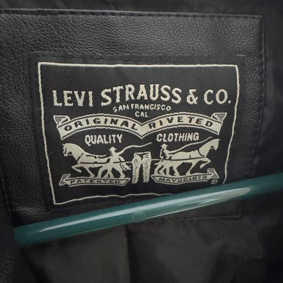 Levis Faux Leather Zip Up Biker Moto Jacket US Women's XL - Picture 5 of 10